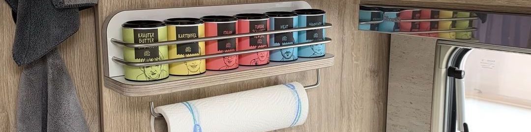 Étagères magnétiques pour cuisines de camping-cars, campeurs et caravanes