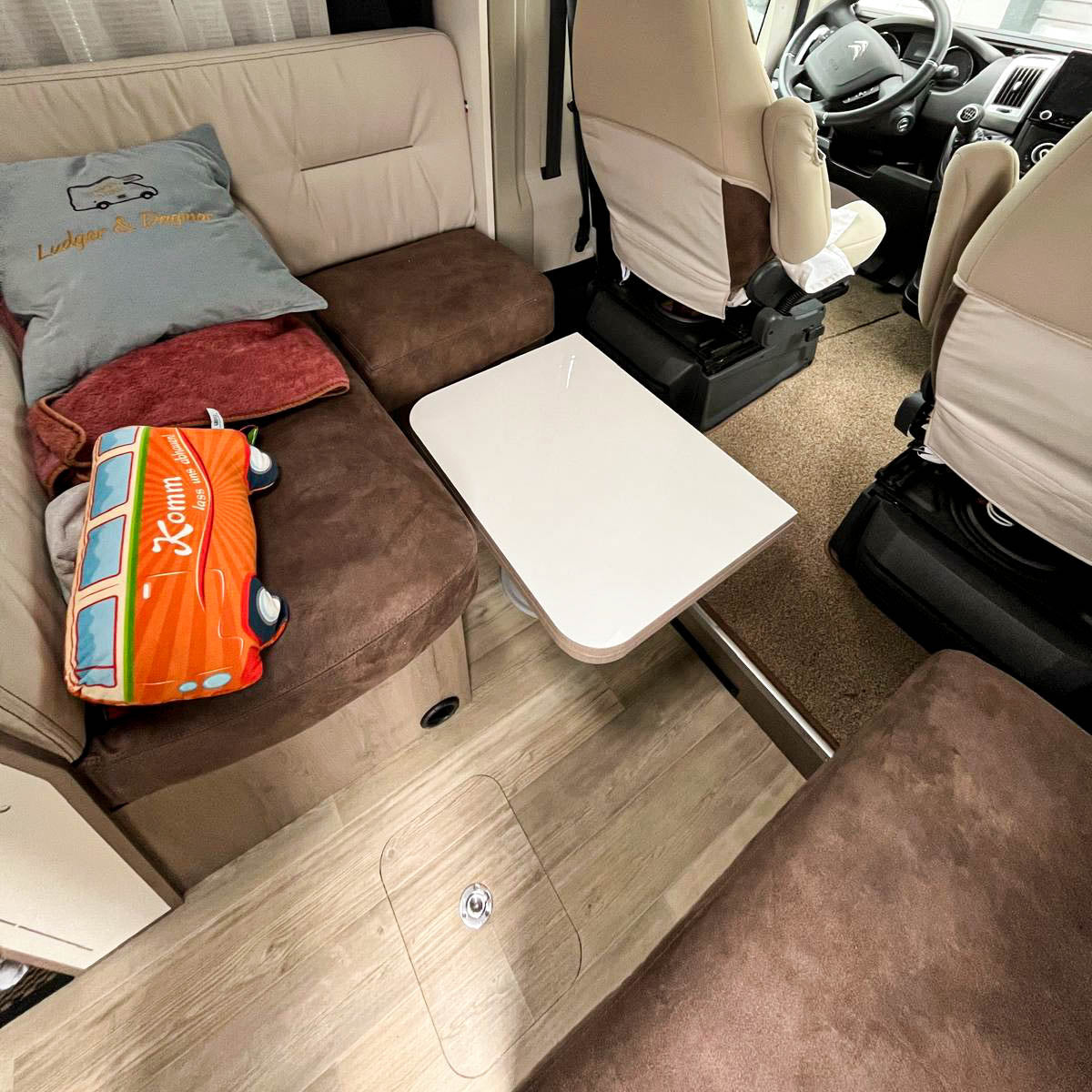 Piètement de table Nuova Mapa avec colonne réglable en hauteur pour plateaux rabattables