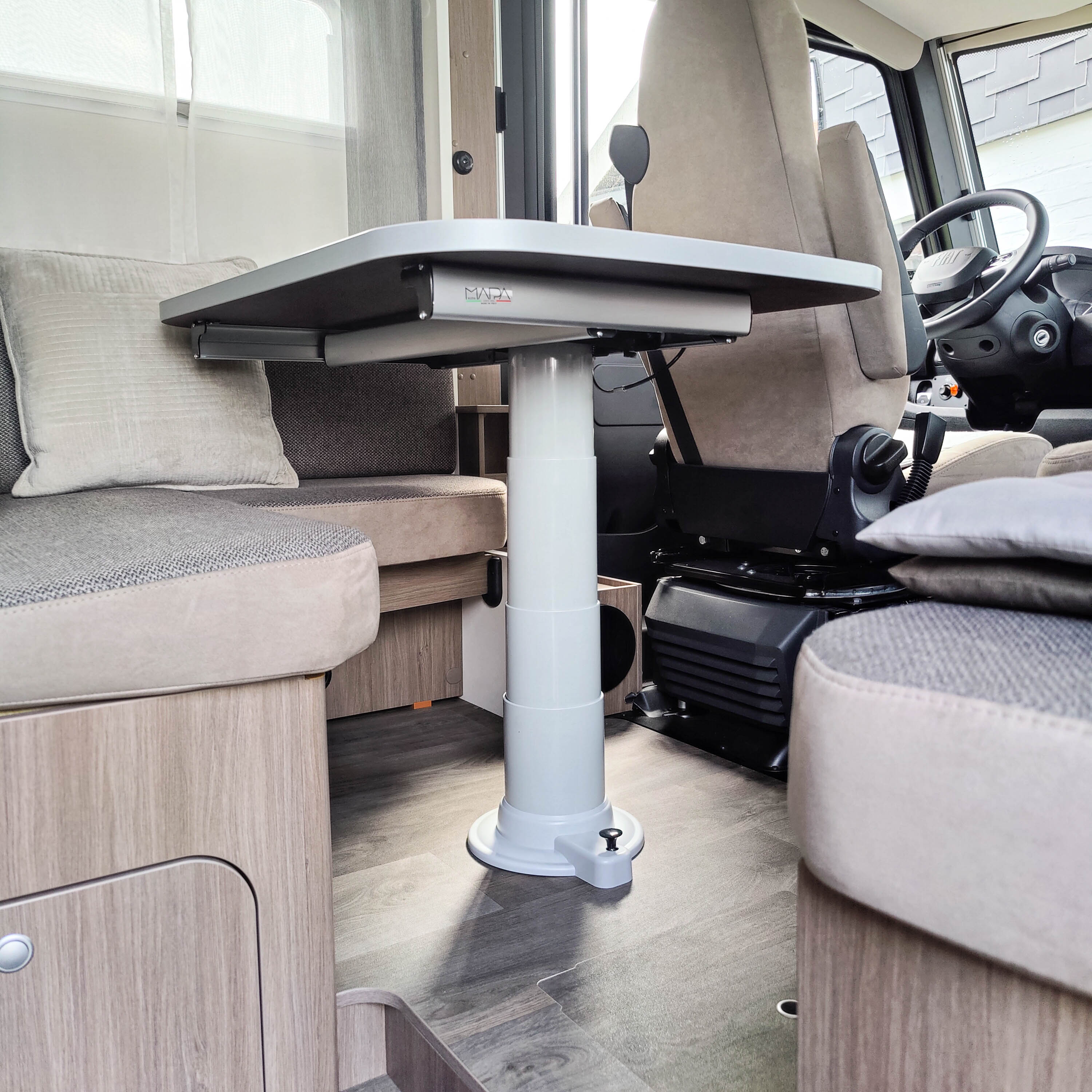 Piètement de table Nuova Mapa avec colonne réglable en hauteur pour plateaux de table classiques