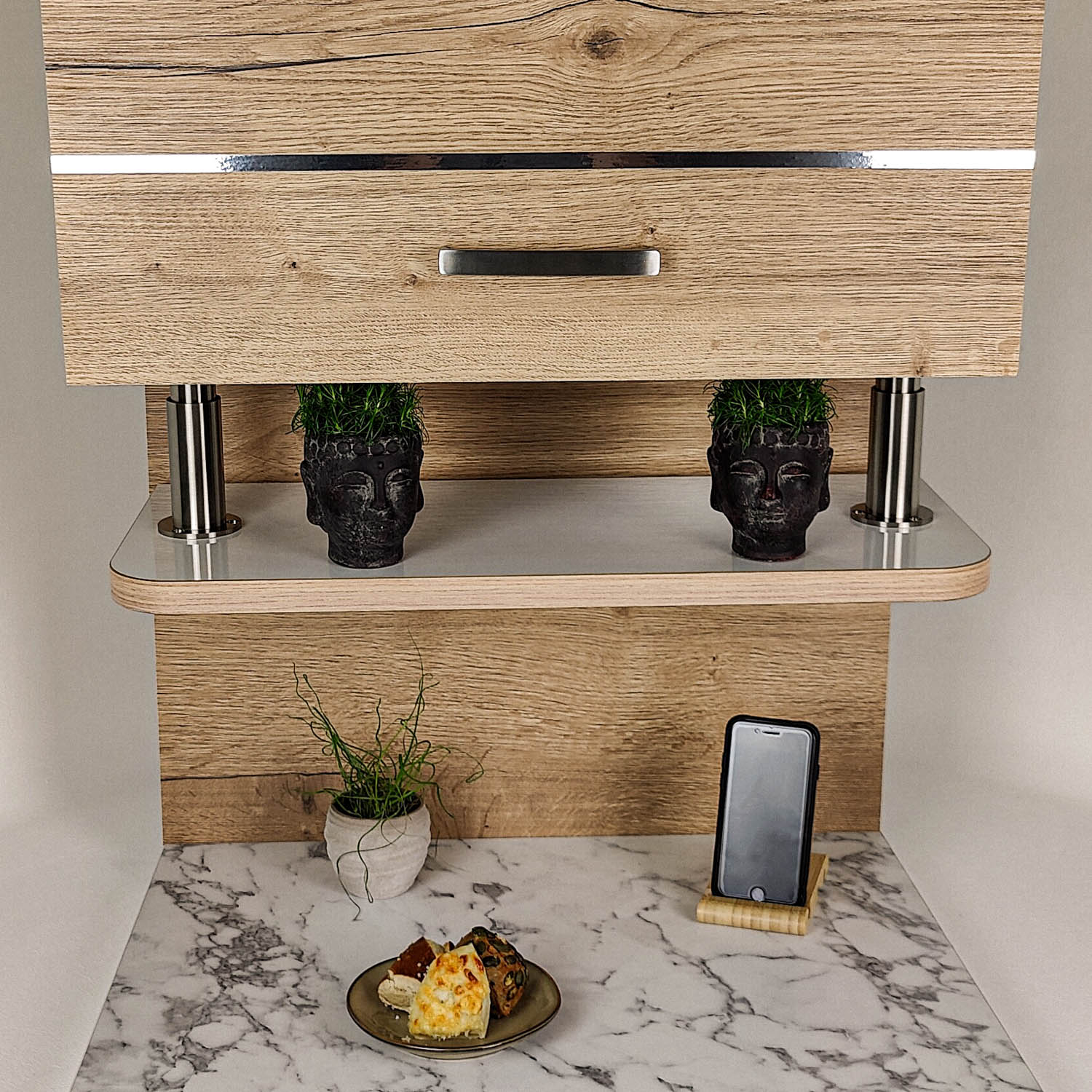 #couleur_blanc brillant avec chant en orme Salisbury