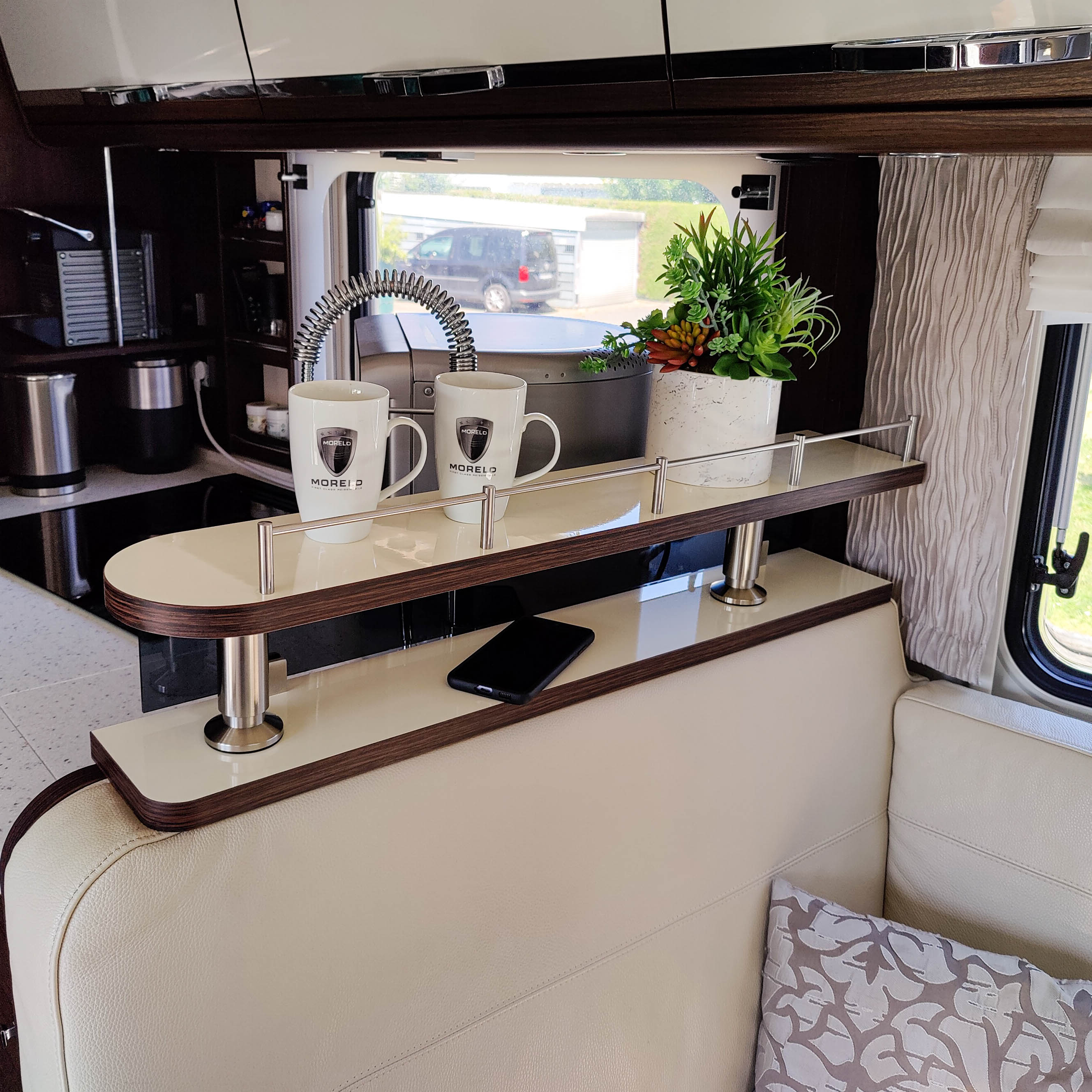 Tablette en 2 parties pour Morelo avec vitre jusqu'à l'année modèle 2022