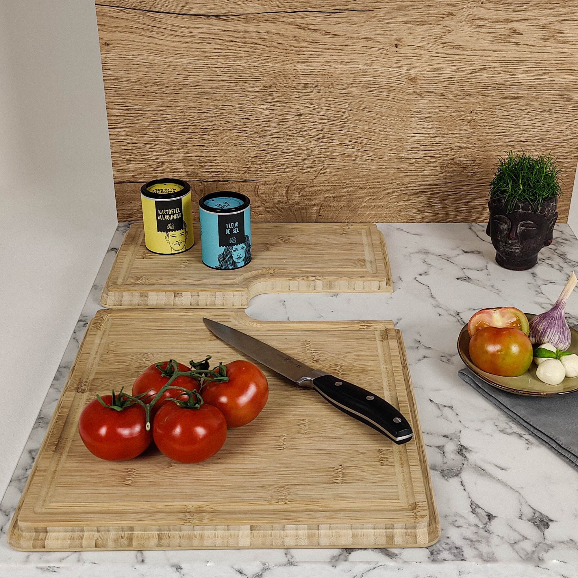 3378-Duo Planche à découper avec couvercle d'évier pour les modèles Morelo - Bambou Foncé