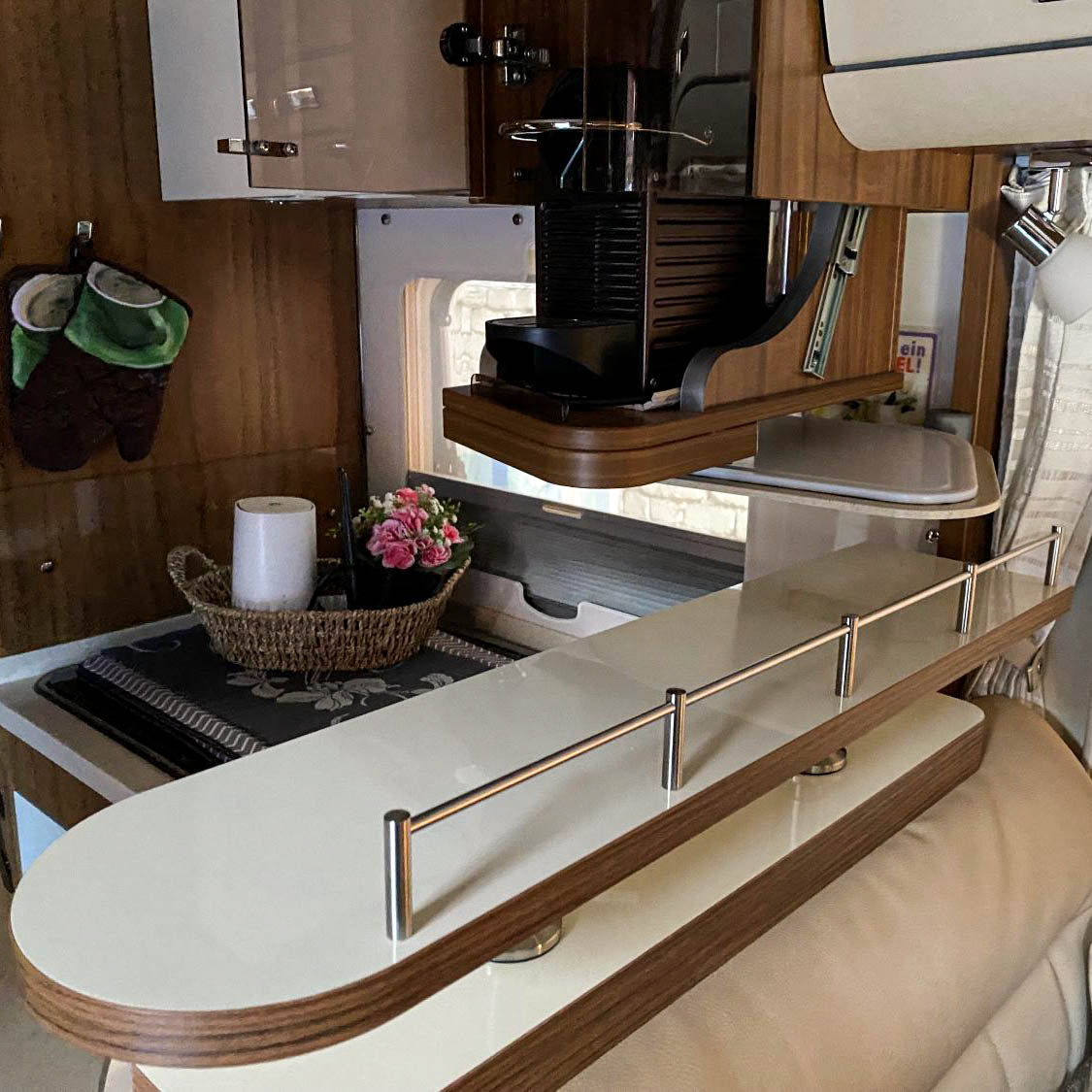 Tablette de rangement en 2 parties pour les modèles Hymer SL et GL