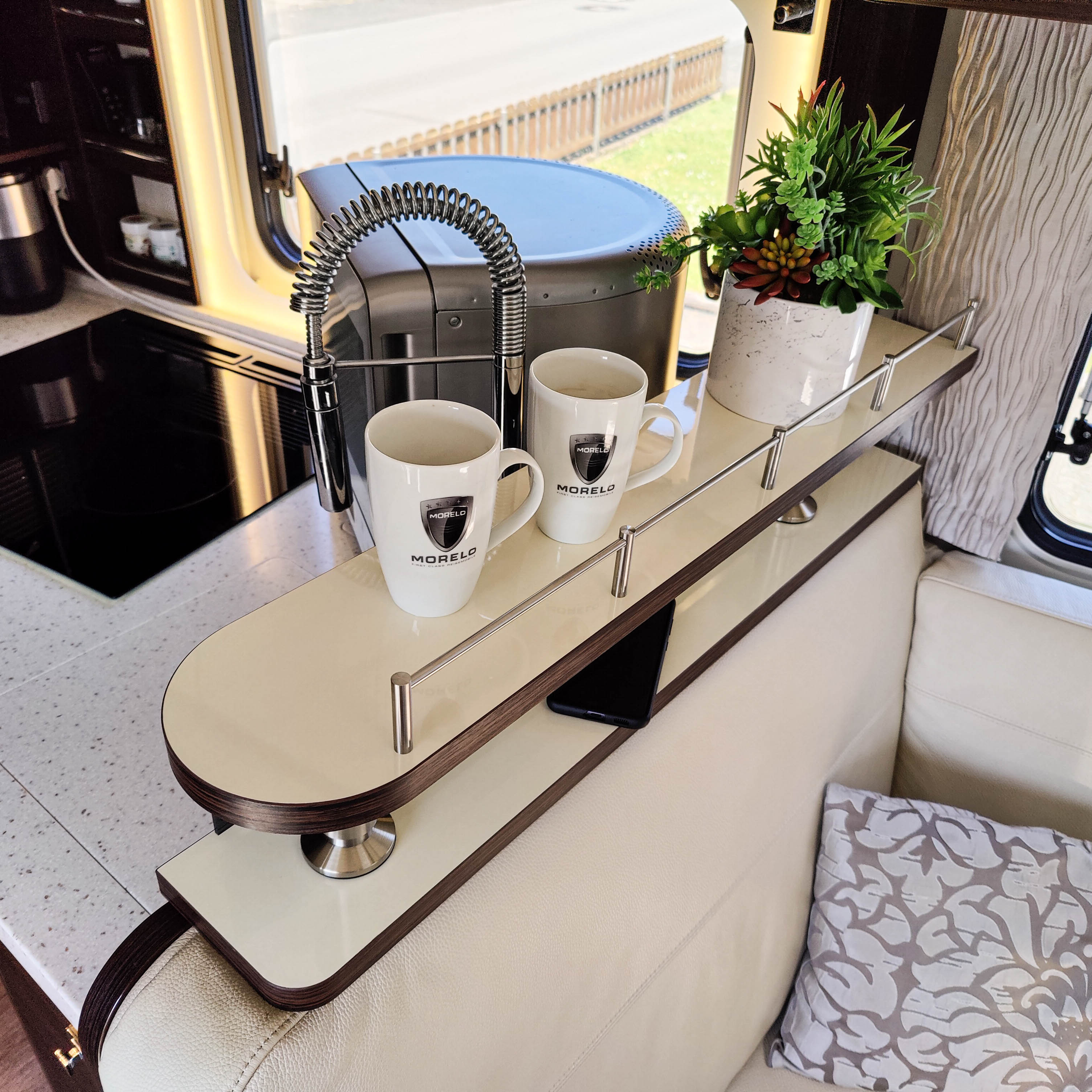 Tablette en 2 parties pour Morelo avec vitre jusqu'à l'année modèle 2022