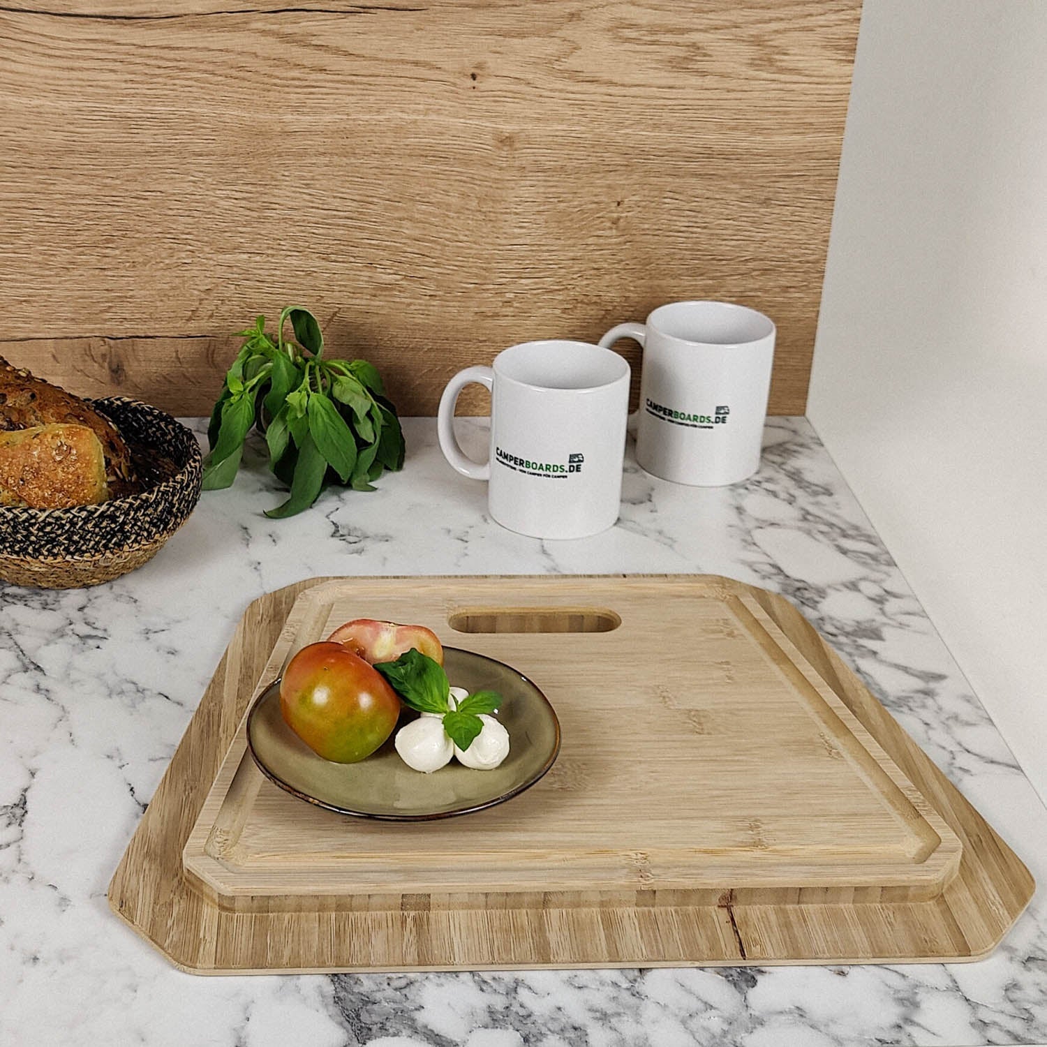 3017-Planche à découper avec couvercle d'évier pour modèles Adria - Bambou Foncé