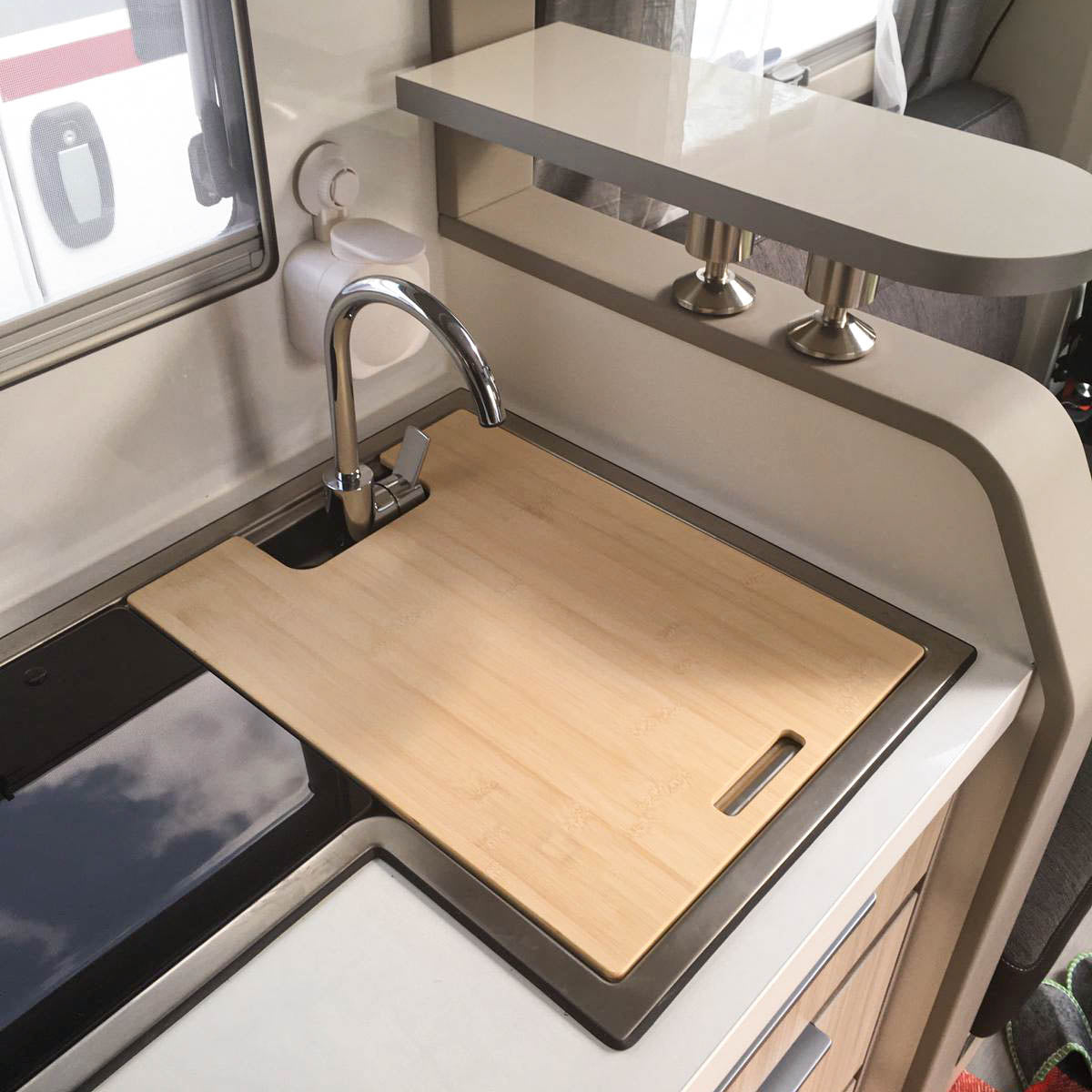 Planche à découper avec couvercle d'évier pour Adria Compact et de nombreuses caravanes Adria jusqu'à l'année modèle 2023
