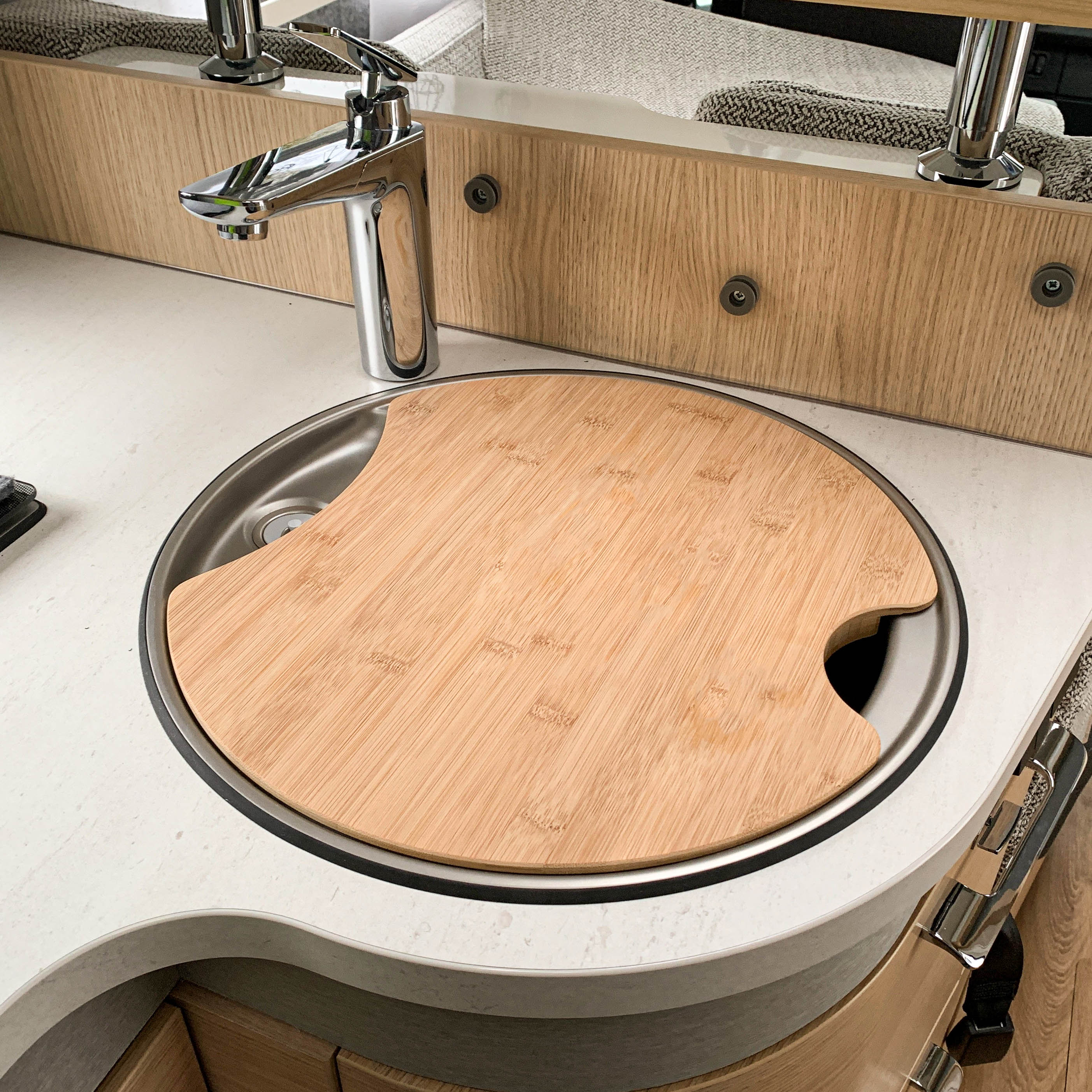 Planche à découper avec couvercle d'évier pour les modèles Hymer et Eriba