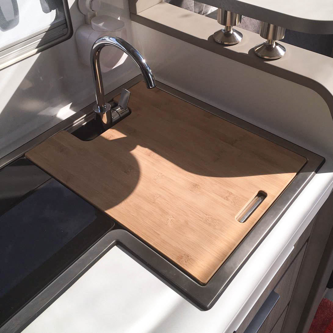 Planche à découper avec couvercle d'évier pour Adria Compact et de nombreuses caravanes Adria jusqu'à l'année modèle 2023