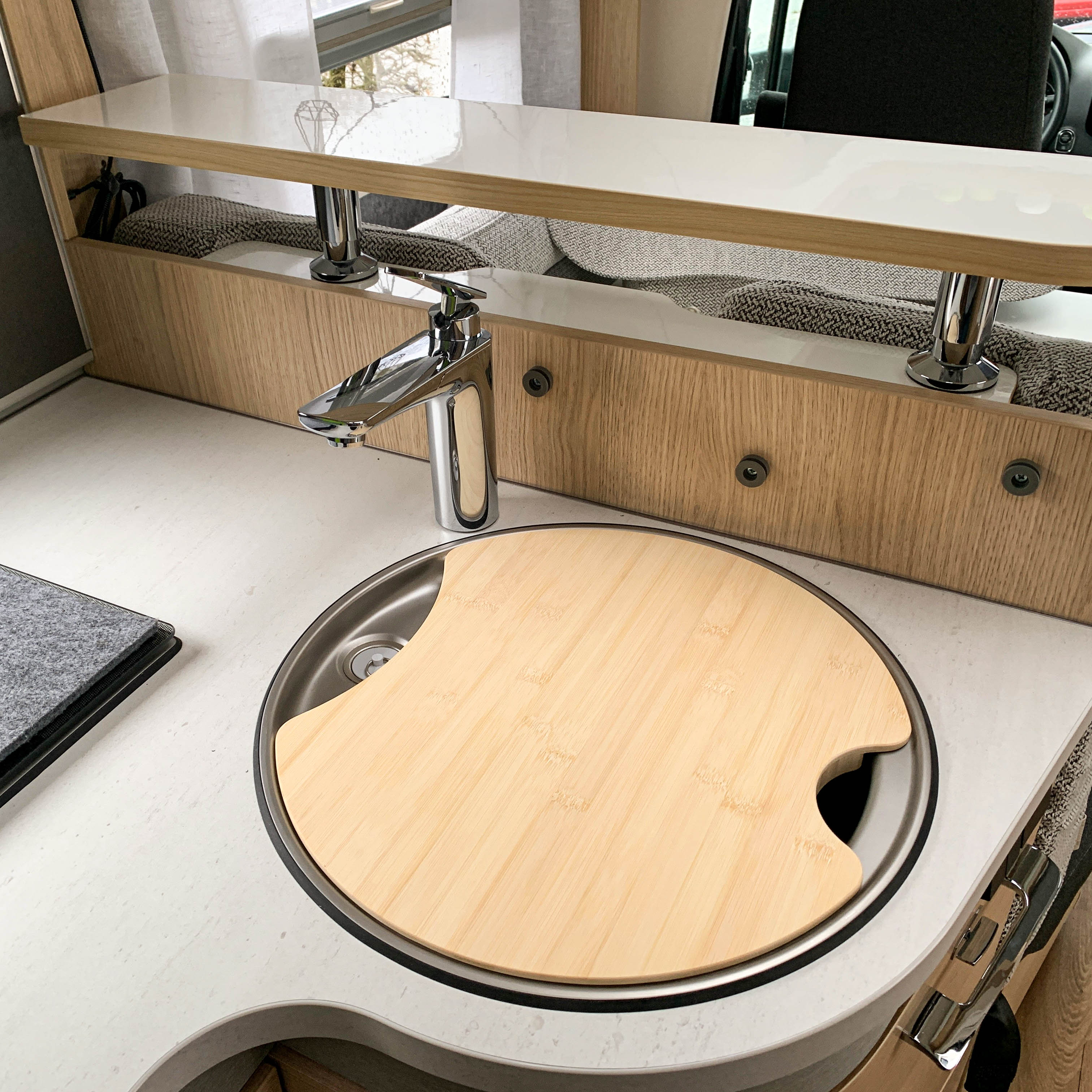 Planche à découper avec couvercle d'évier pour les modèles Hymer et Eriba